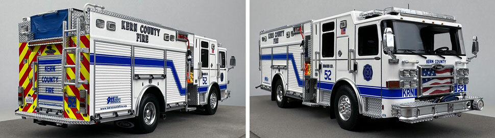 Closeup pictures 11-12 of the Kern County Fire Department Pierce Enforcer Engine 52 scale model