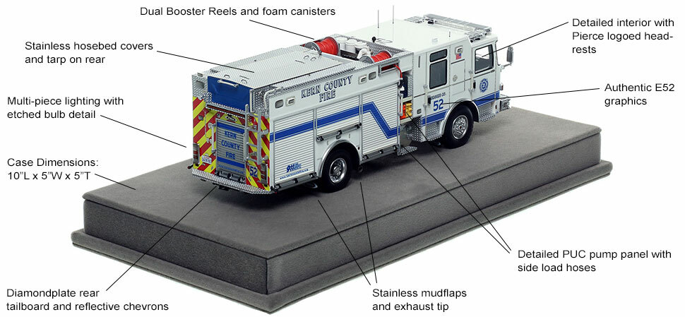 Specs and Features of the Kern County Pierce Engine 52 scale model
