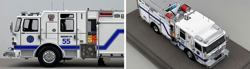 Closeup pictures 5-6 of the Kern County Fire Department Pierce Enforcer Engine 55 scale model