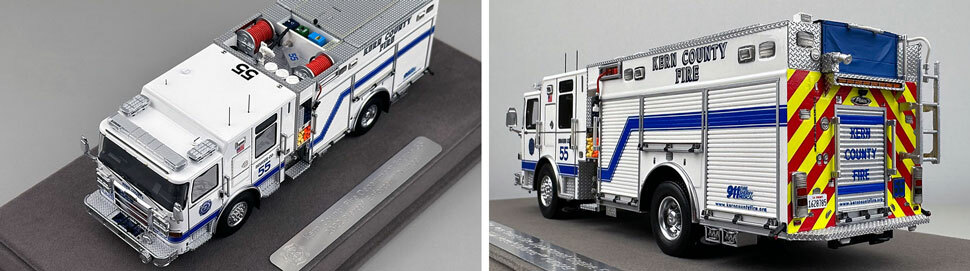 Closeup pictures 7-8 of the Kern County Fire Department Pierce Enforcer Engine 55 scale model