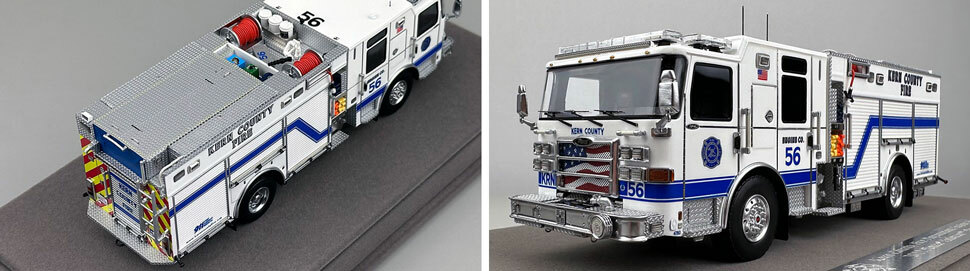 Closeup pictures 3-4 of the Kern County Fire Department Pierce Enforcer Engine 56 scale model