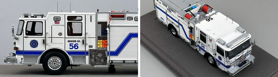 Closeup pictures 5-6 of the Kern County Fire Department Pierce Enforcer Engine 56 scale model