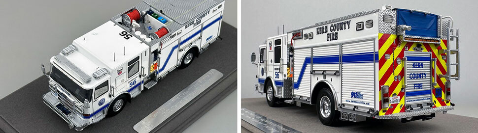 Closeup pictures 7-8 of the Kern County Fire Department Pierce Enforcer Engine 56 scale model