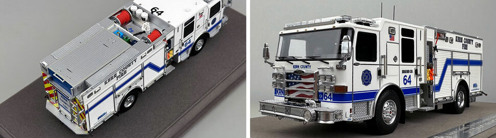 Closeup pictures 3-4 of the Kern County Fire Department Pierce Enforcer Engine 64 scale model