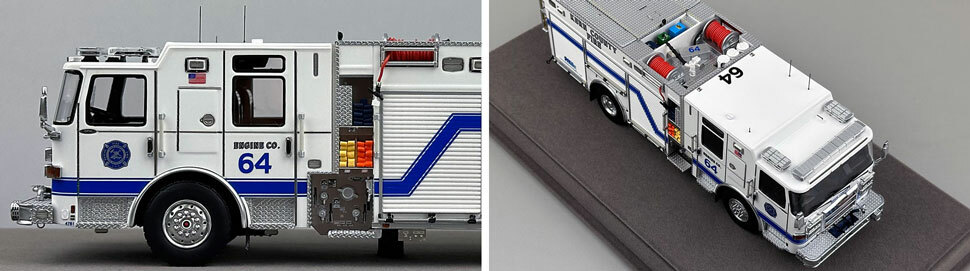 Closeup pictures 5-6 of the Kern County Fire Department Pierce Enforcer Engine 64 scale model