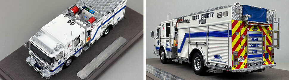 Closeup pictures 7-8 of the Kern County Fire Department Pierce Enforcer Engine 64 scale model