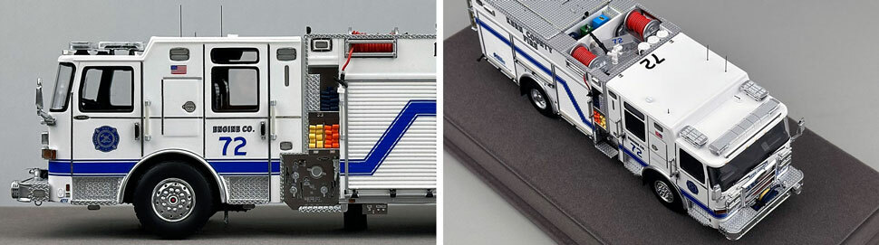 Closeup pictures 5-6 of the Kern County Fire Department Pierce Enforcer Engine 72 scale model