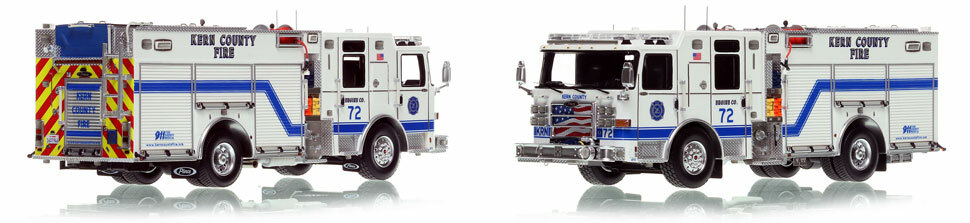 Kern County Fire Department Engine 72  scale model is hand-crafted and intricately detailed.