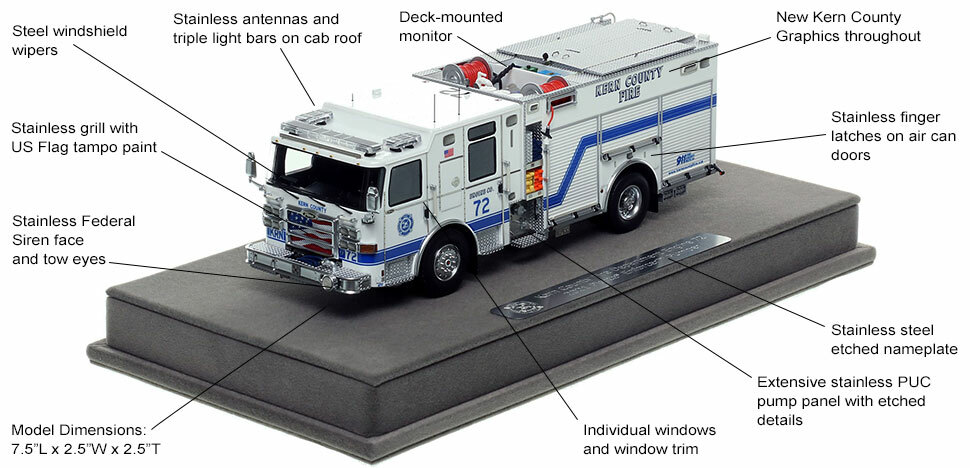 Features and Specs of the Kern County Pierce Engine 72 scale model