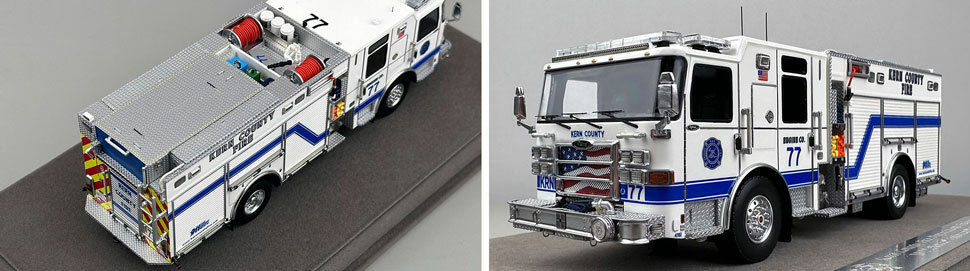 Closeup pictures 3-4 of the Kern County Fire Department Pierce Enforcer Engine 77 scale model