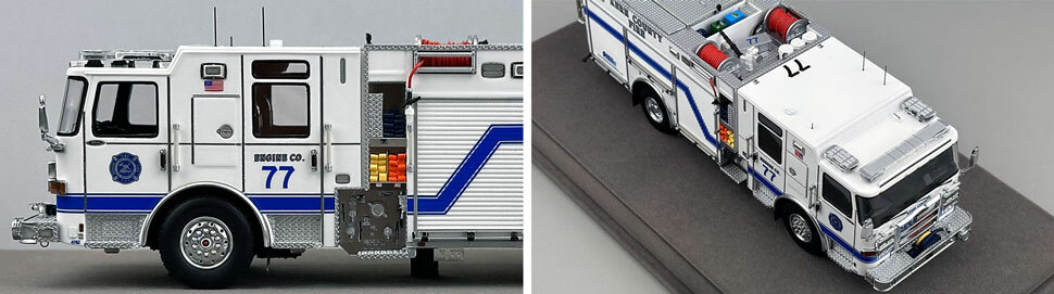 Closeup pictures 5-6 of the Kern County Fire Department Pierce Enforcer Engine 77 scale model