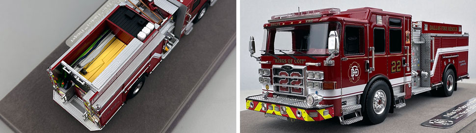 Closeup pictures 3-4 of the Dallas Fire-Rescue Pierce Enforcer Engine 22 scale model