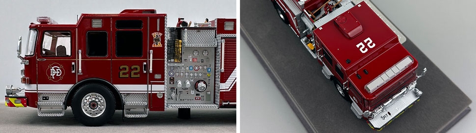 Closeup pictures 5-6 of the Dallas Fire-Rescue Pierce Enforcer Engine 22 scale model
