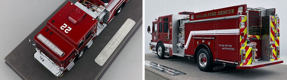 Closeup pictures 7-8 of the Dallas Fire-Rescue Pierce Enforcer Engine 22 scale model