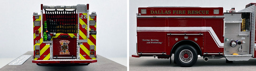 Closeup pictures 9-10 of the Dallas Fire-Rescue Pierce Enforcer Engine 22 scale model