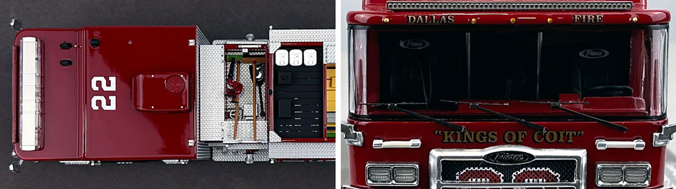 Closeup pictures 13-14 of the Dallas Fire-Rescue Pierce Enforcer Engine 22 scale model