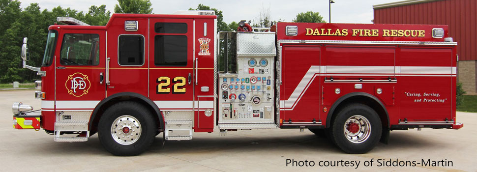 Dallas Fire-Rescue Pierce Enforcer Engine 22 courtesy of Siddons-Martin