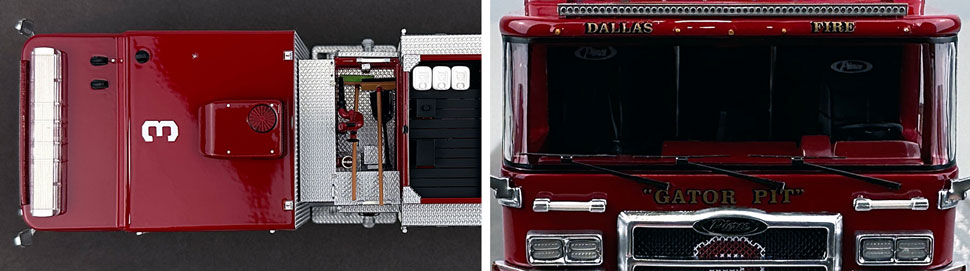 Closeup pictures 13-14 of the Dallas Fire-Rescue Pierce Enforcer Engine 3 scale model