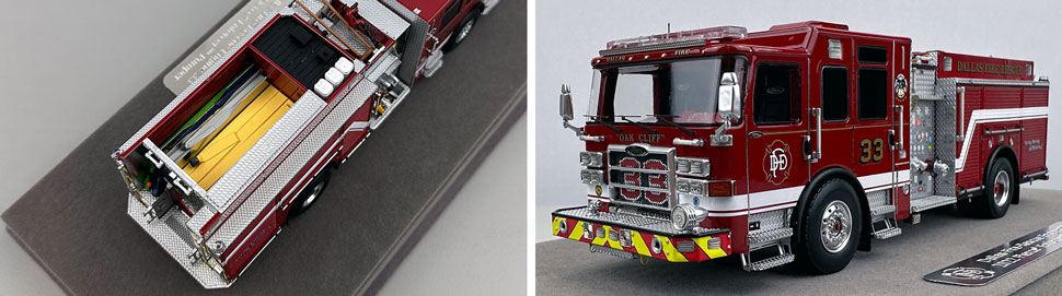 Closeup pictures 3-4 of the Dallas Fire-Rescue Pierce Enforcer Engine 33 scale model