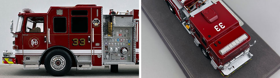 Closeup pictures 5-6 of the Dallas Fire-Rescue Pierce Enforcer Engine 33 scale model