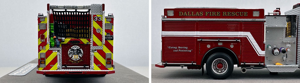 Closeup pictures 9-10 of the Dallas Fire-Rescue Pierce Enforcer Engine 33 scale model