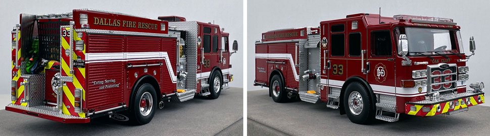 Closeup pictures 11-12 of the Dallas Fire-Rescue Pierce Enforcer Engine 33 scale model