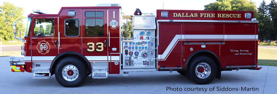 Dallas Fire-Rescue Pierce Enforcer Engine 33 courtesy of Siddons-Martin