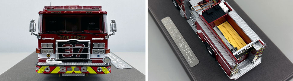 Closeup pictures 1-2 of the Dallas Fire-Rescue Pierce Enforcer Engine 37 scale model