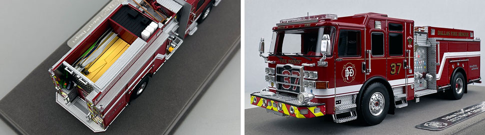 Closeup pictures 3-4 of the Dallas Fire-Rescue Pierce Enforcer Engine 37 scale model