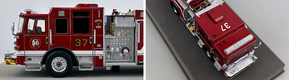 Closeup pictures 5-6 of the Dallas Fire-Rescue Pierce Enforcer Engine 37 scale model