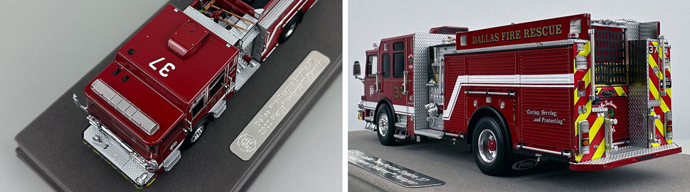 Closeup pictures 7-8 of the Dallas Fire-Rescue Pierce Enforcer Engine 37 scale model