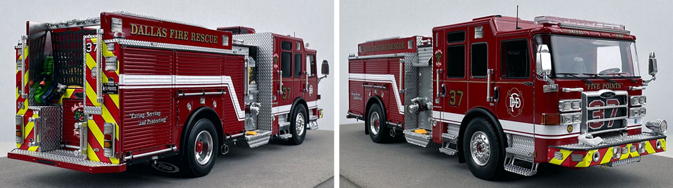 Closeup pictures 11-12 of the Dallas Fire-Rescue Pierce Enforcer Engine 37 scale model