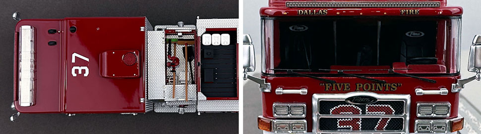 Closeup pictures 13-14 of the Dallas Fire-Rescue Pierce Enforcer Engine 37 scale model