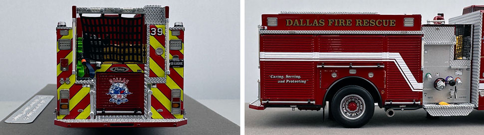 Closeup pictures 9-10 of the Dallas Fire-Rescue Pierce Enforcer Engine 39 scale model