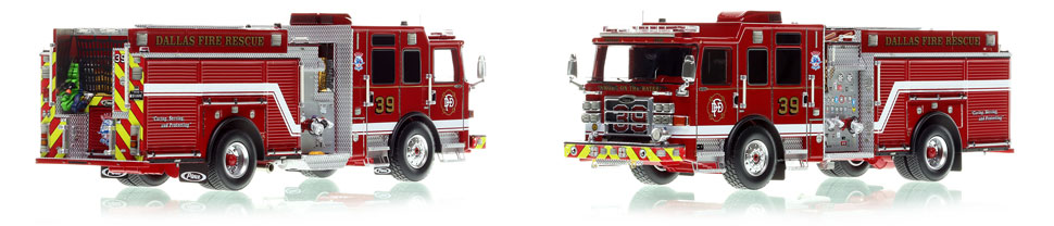 Dallas Fire-Rescue Pierce Enforcer Engine 39 scale model is hand-crafted and intricately detailed.