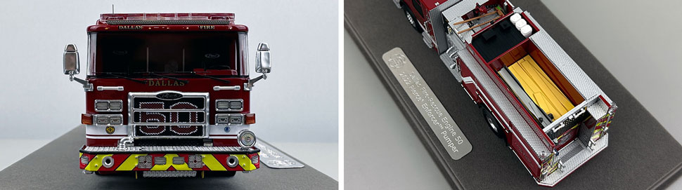 Closeup pictures 1-2 of the Dallas Fire-Rescue Pierce Enforcer Engine 50 scale model