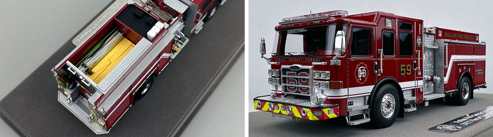 Closeup pictures 3-4 of the Dallas Fire-Rescue Pierce Enforcer Engine 59 scale model