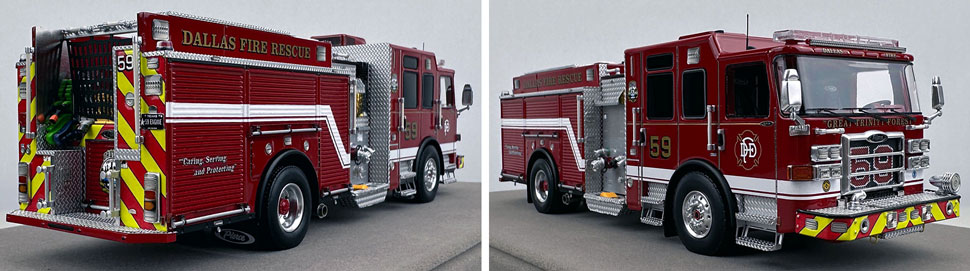 Closeup pictures 11-12 of the Dallas Fire-Rescue Pierce Enforcer Engine 59 scale model