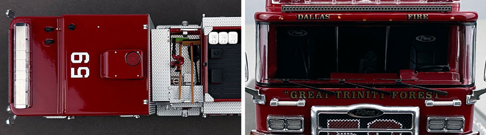 Closeup pictures 13-14 of the Dallas Fire-Rescue Pierce Enforcer Engine 59 scale model