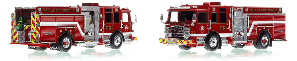 Dallas Fire-Rescue Pierce Enforcer Engine 59 scale model is hand-crafted and intricately detailed.