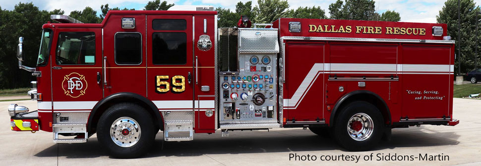 Dallas Fire-Rescue Pierce Enforcer Engine 59 courtesy of Siddons-Martin