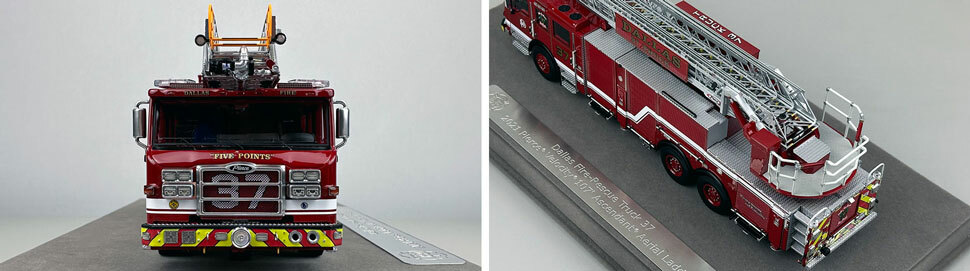 Closeup pictures 1-2 of the Dallas Fire Rescue Pierce Truck 37 scale model