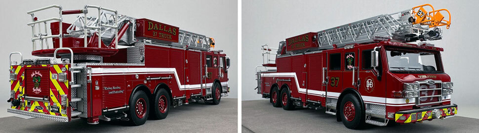 Closeup pictures 11-12 of the Dallas Fire Rescue Pierce Truck 37 scale model