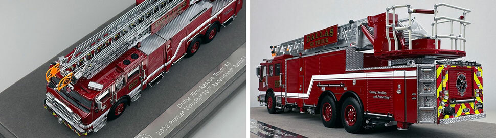 Closeup pictures 7-8 of the Dallas Fire Rescue Pierce Truck 50 scale model