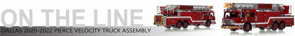 Assembly pictures of the Dallas Fire-Rescue Pierce Velocity Truck scale model