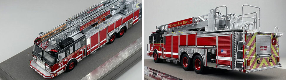 Closeup pics 7-8 of Chicago Fire Department Spartan 103' Truck 31 scale model