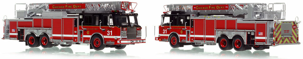 Take home Chicago Fire Department Spartan 103' Truck 31 scale model!