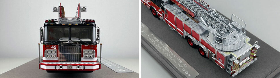 Closeup pics 1-2 of Chicago Fire Department Spartan 103' Truck 42 scale model