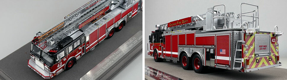 Closeup pics 7-8 of Chicago Fire Department Spartan 103' Truck 42 scale model