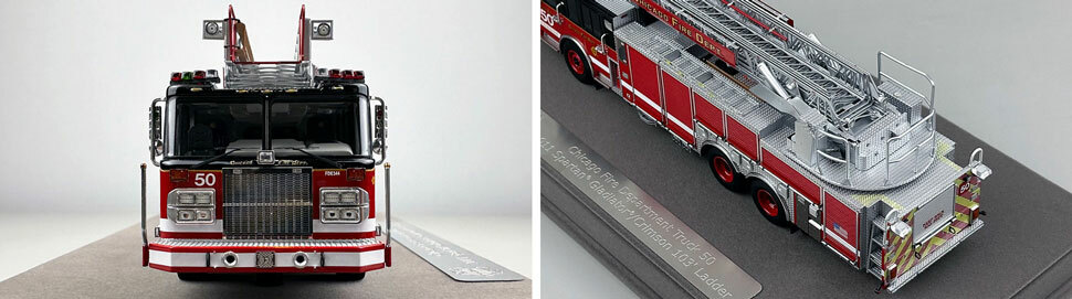 Closeup pics 1-2 of Chicago Fire Department Spartan 103' Truck 50 scale model